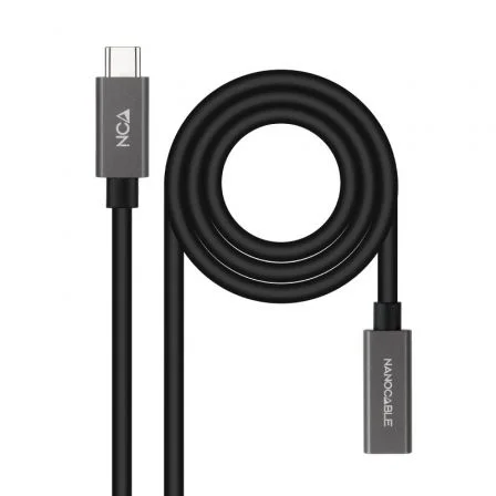 Nano Cable 10.01.4401-L150 Cable Alargador USB 3.2 Gen 2x2 USB-C Macho a Hembra 20 Gbps, 60W, 3A, 1.5 m, Negro